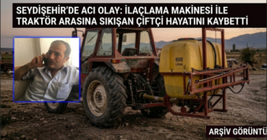 Konya Seydişehir’de Acı Olay: İlaçlama makinesi ile traktör arasına sıkışan çiftçi hayatını kaybetti.